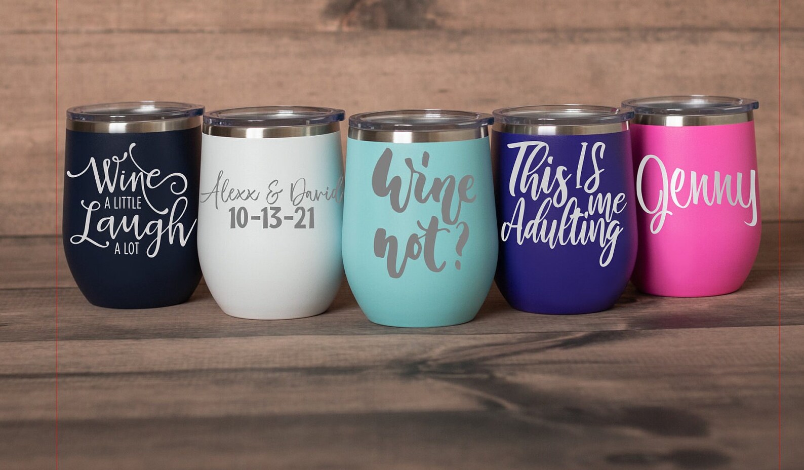 Personalized Wine Tumbler Custom Engraved Stemless Wine Etsy