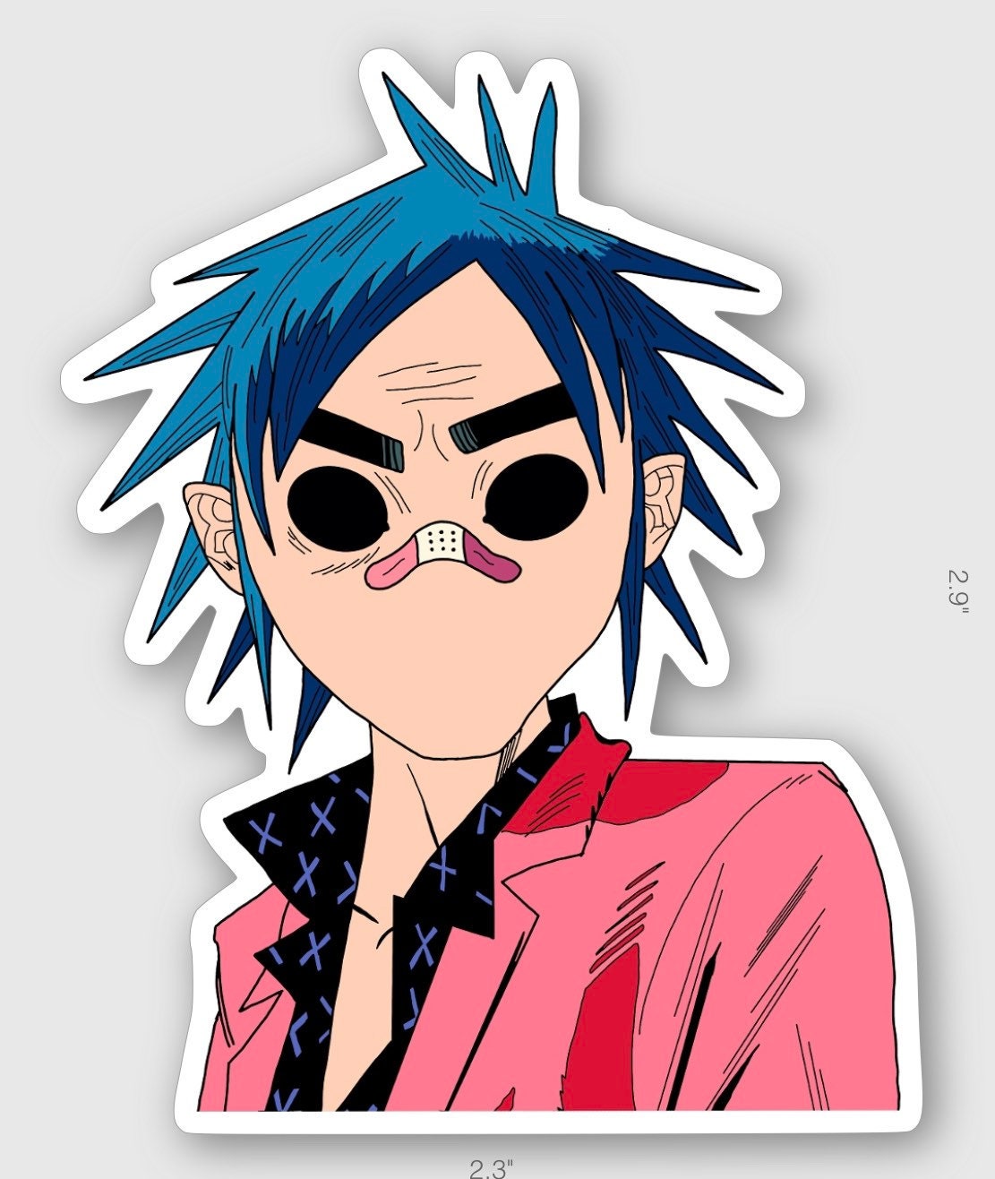 The Gorillaz 2D Sticker Weatherproof Sticker Laptop Decal Etsy