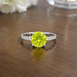 Adjustable Sterling Silver YAG Ring, Fluorescent Gemstone, Science Gift