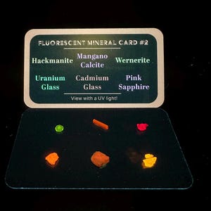 Fluorescent Mineral Starter Kit, STEM Educational Gift, Geology Kit for Kids, Rock Collection, UV Reactive Rocks, Science Gift for Kids