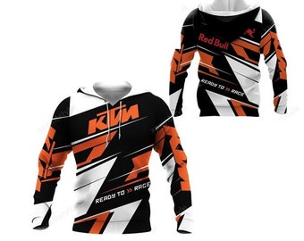 thumbnail image 2 of Just Ride Custom Number Plate Hoodie – Motocross Sweatshirt, KTM Orange, S-3XL 2 of 4