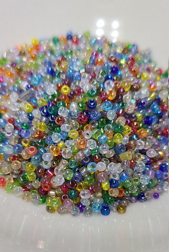 11/0 Transparent Luster Mixed Seed Beads, 2mm Rocailles Item Number 1438 