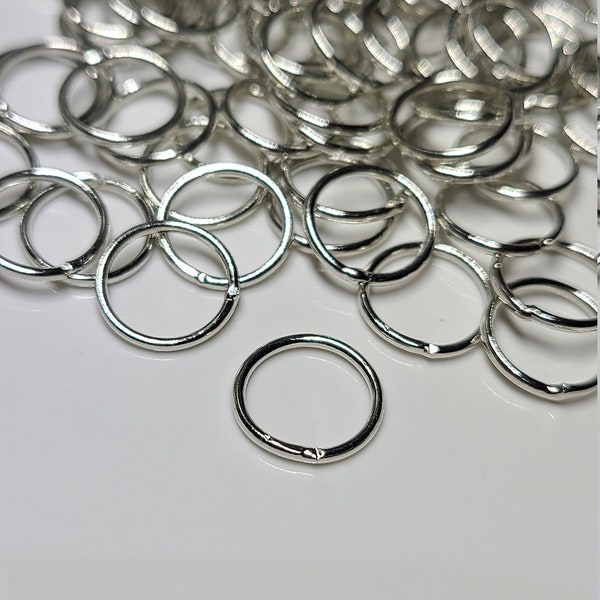 10mm 18g Soldered Closed Jump Rings - 100pcs - Silver Plated Brass - Item Number 4128