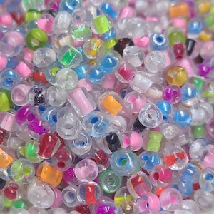 6/0 Color Lined Mixed Seed Beads, 4mm Rocailles, 20 grams - Item Number 6030