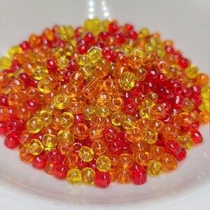 6/0 Inferno Mix Seed Beads, 4mm Rocailles, 20 grams - Item Number 9569