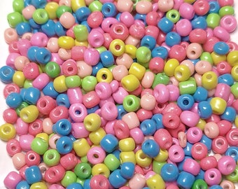 6/0 Opaque Pale Cupcake Confetti Mix Seed Beads, 4mm Rocailles, 20 or 50 grams - Item Number 6141