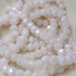 Luster Eggshell Opaque Glass Rondelles - 6x4.5mm 12 Inch Strand - Item Number 4120