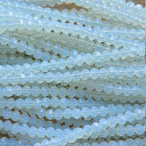 6x4mm Opalite Glass Rondelles - 12 Inch Strand