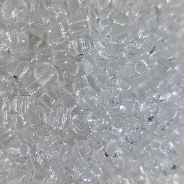 6/0 Crystal Clear Seed Beads, 4mm Rocailles, 20 grams - Item Number 6080