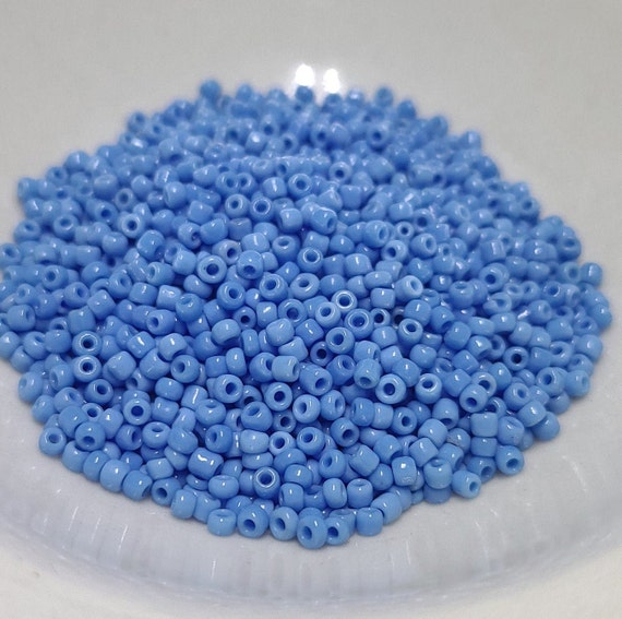 11/0 Opaque Cornflower Blue Seed Beads, 2mm Rocailles - Item Number 11966