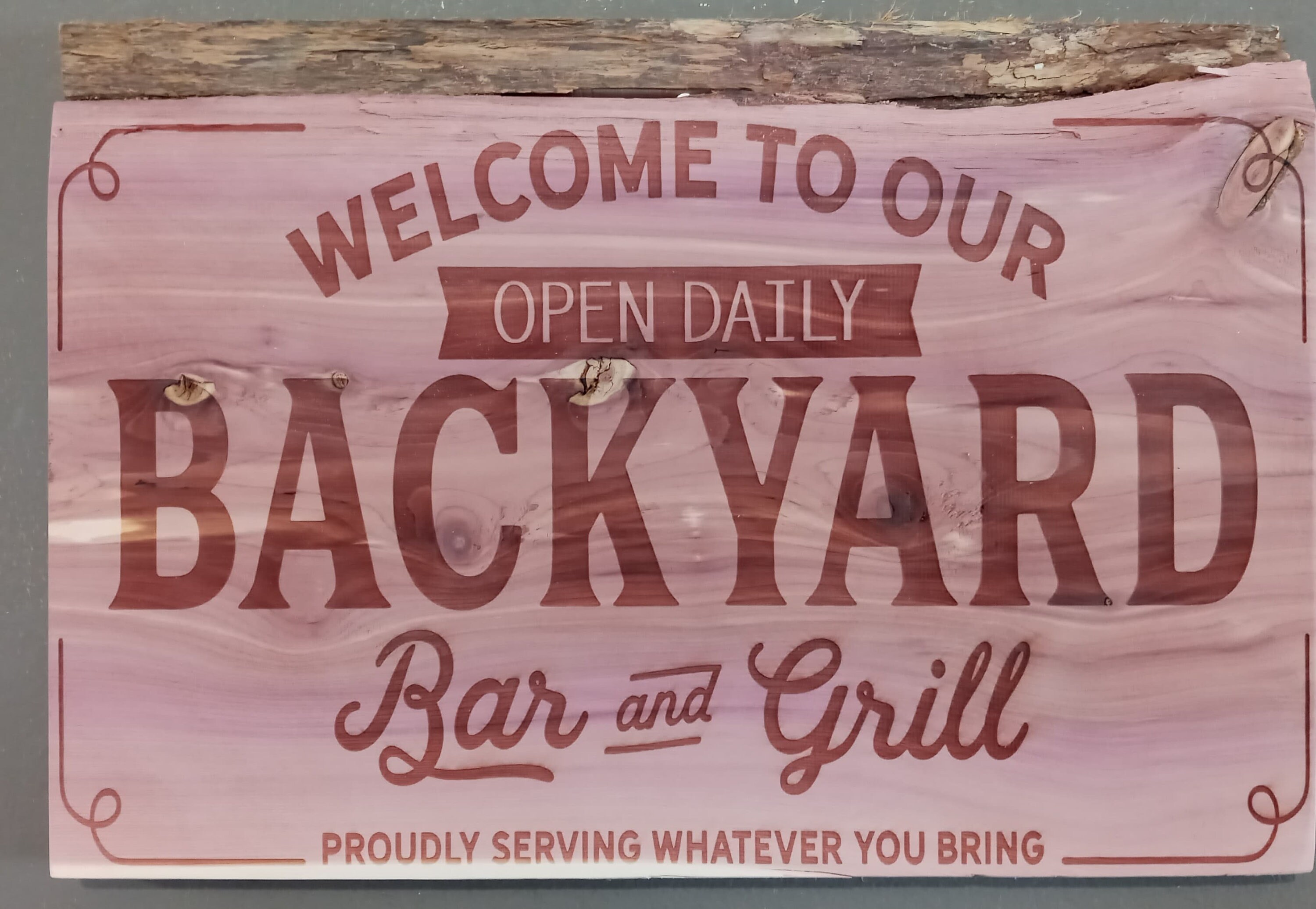 Bienvenido a nuestro bar en el patio trasero y Grill sirviendo | Etsy