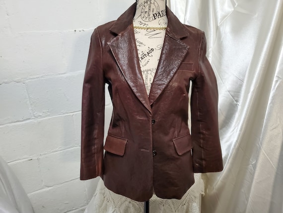 Elizabeth and James Womens Sz 6 Genuine Brown Leather Jacket With