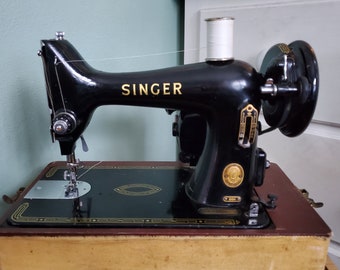 Vintage 50s Singer Model 99K Sewing Machine,Case,Foot Pedal. EX Condition! D-283