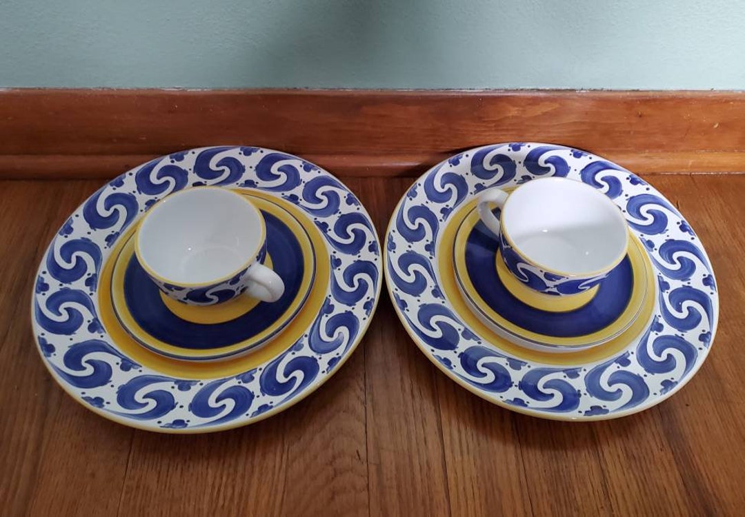 6 Pc Herend Village Pottery SPLASH Dinner Plates Etsy