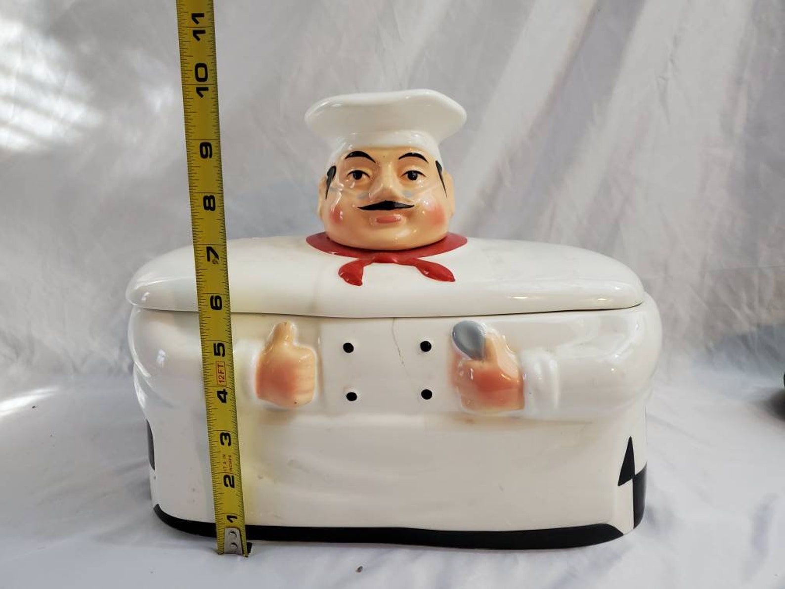 Italian Italy Chef Square Cookie Jar With Lid. Large size. Etsy