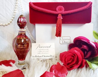 Vintage Christian Dior Miss Dior Parfum Full SEALED New in Box. Red Baccarat Crystal. C-598.