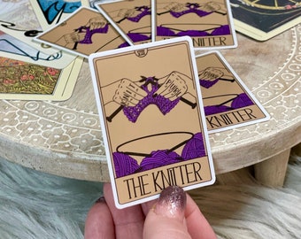 Sticker: The Knitter Tarot Card