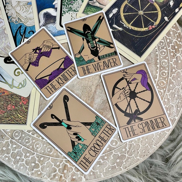 Sticker: The Fiber Artist's Tarot set of 4