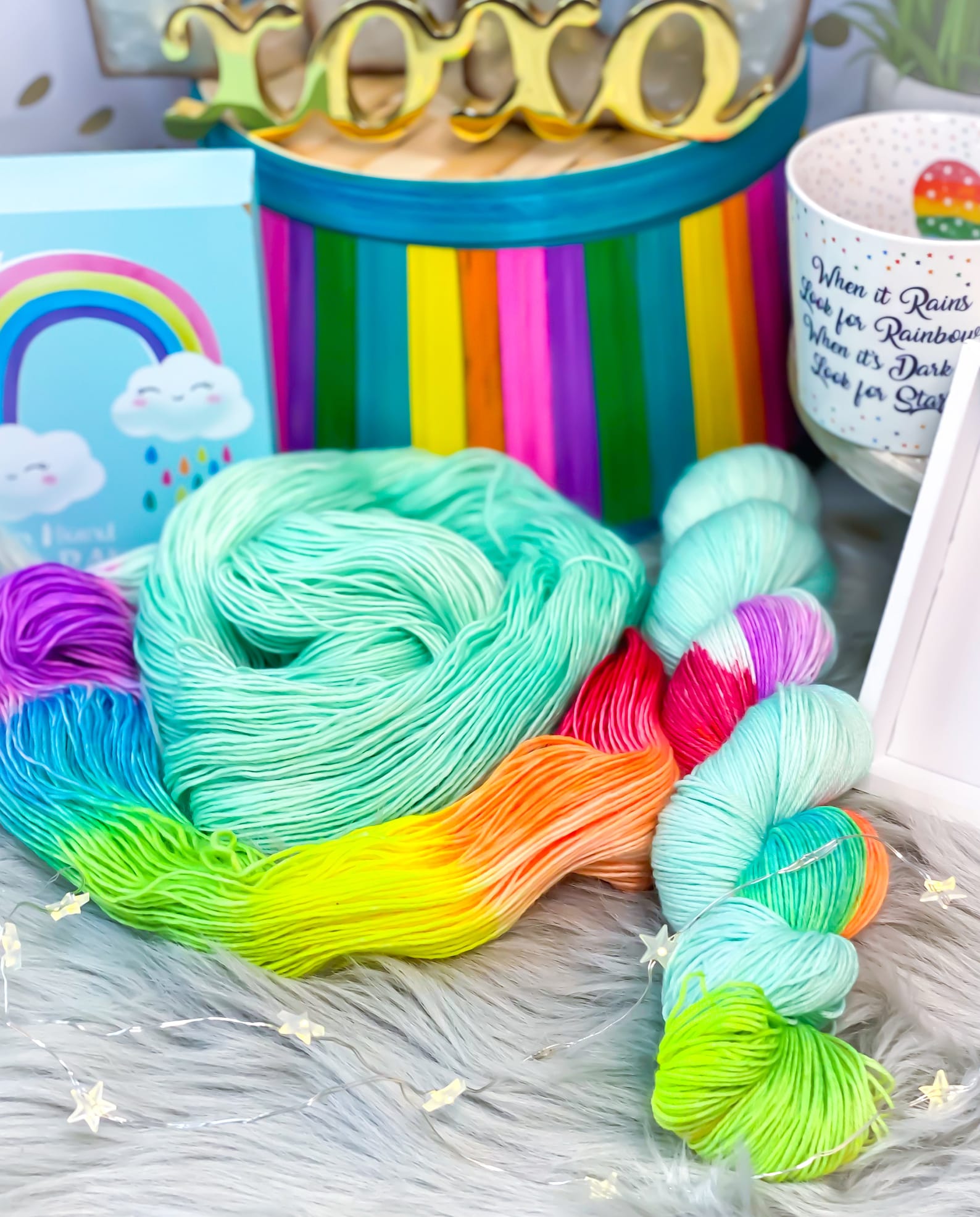 Mint Rainbow Indie Dyed Yarn Etsy