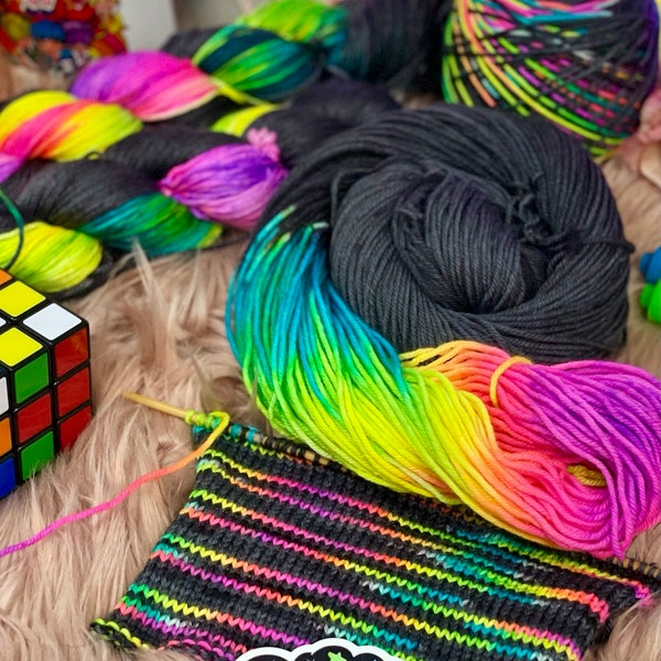 Gothic Lisa Frank - Indie Dyed Yarn