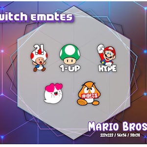 Twitch Emotes / Discord Emotes / Mario Bros Emotes / 5-pack Emotes / Funny Emotes / Cute Emotes / Nerd Emotes