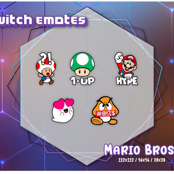 Twitch Emotes / Discord Emotes / Mario Bros Emotes / 5-pack Emotes / Funny Emotes / Cute Emotes / Nerd Emotes