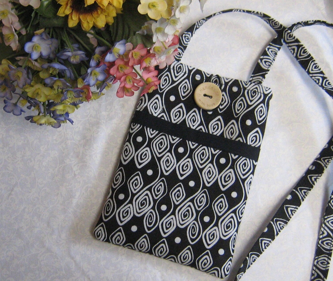 Black and White Neck Pouch Cell Phone Case Handy Phone - Etsy
