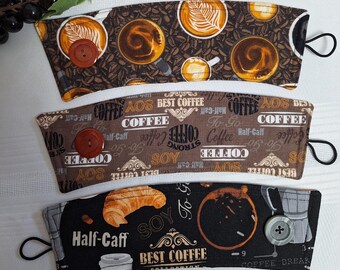 Reusable Fabric Coffee Cup Cozy, Eco-Friendly Cup Sleeve