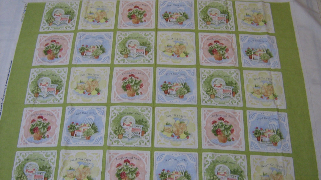Screen Door Fabric Panel, Susan Winget Fabric, Lemonade Fabric Squares ...