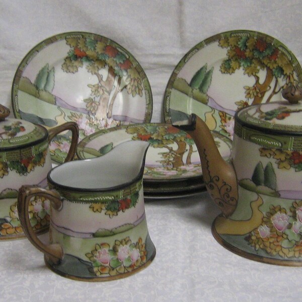 Hand Painted Tea Set Etsy