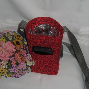 Large Bottle Carrier Bag, Reversible Water Bottle Holder, Large Cup Carrier, Crossbody Bottle Carrier, Bottle and Cell Phone Carrier