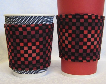 Speed Checkers Cup Cozy, Reusable Coffee Cup Cozy, Speed Checker Coffee Sleeve, Eco Friendly Cup Cozy