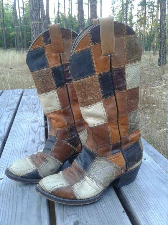 1970s Vintage Laramie Patchwork Boot