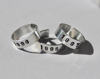 Custom Birth Year Stamped Rings | Adjustable