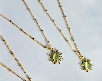 Drop jewel pendant green /& gold charm jewellery supplies C1218
