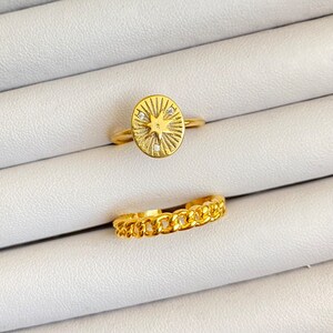 Stardust Gold Ring | Adjustable Rings, Stackable Rings