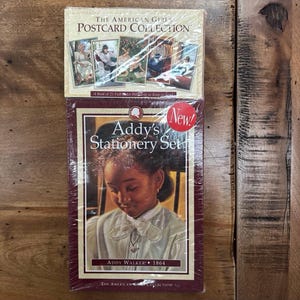 NEW Pleasant Company American Girl Doll &quot;Addy’s Stationery” gift set postcards complete sealed