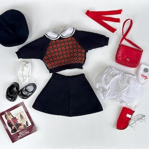 American Girl tagged Doll Molly McIntire&#39;s Meet outfit replacement pieces skirt sweater dickey shoes socks hair ribbons glasses accessories