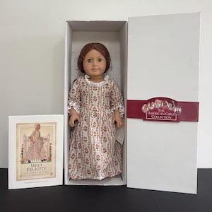 LN i ASK! Vintage 1990-tals Pleasant Company stämplad American Girl-docka Felicity Merriman, komplett - pensionerad EDH