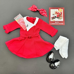 kit kittredge christmas dress American Girl Kit Kittredge Christmas Dress with Tights and Bloomers Outfit