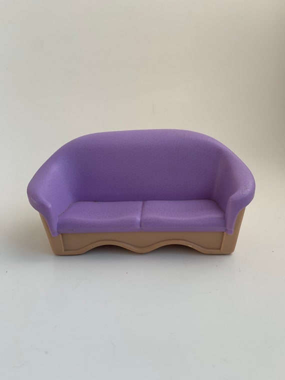 FISHER PRICE Loving Family Dollhouse PURPLE COUCH SOFA for Living Room RARE 
