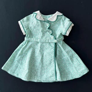 Pleasant Company American Girl Doll Kit Kittredge's Birthday Dress Green  Floral Outfit Doll Clothes Hooverette