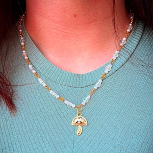 Beaded Mushroom Necklace