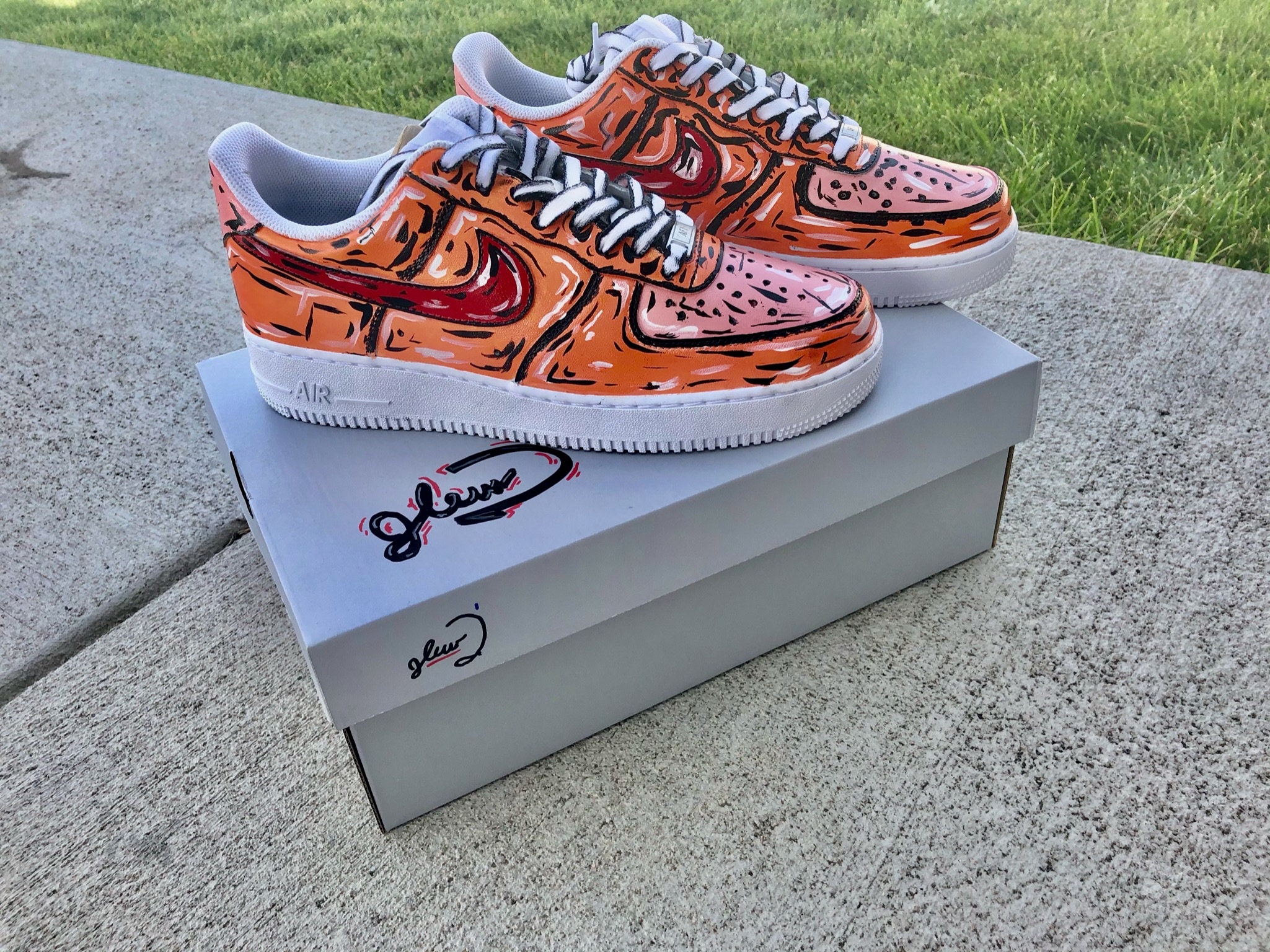 Warriors golden state nike jordan shoe sneaker collaboration surgeon air custom sneakernews teaser curry themed upcoming hypebeast Custom Air Force 1 AF1 Bengal | Etsy