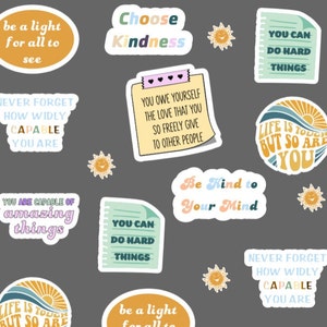 Inspirerende Mental Health Sticker Set