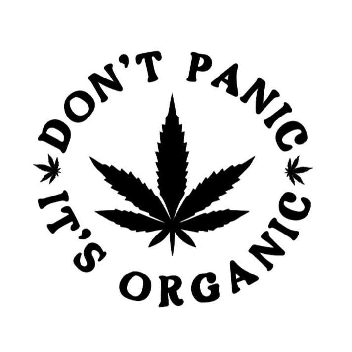 Hitchhiker's Guide to The Galaxy Don't Panic Decal Vinyl Sticker|Cars  Trucks Vans Walls Laptop| White |5.5 x 4.5 in|LLI237