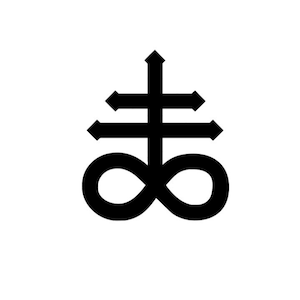Leviathan Cross - Infinity Cross Symbol (AKA Satan&#39;s Cross) - Vinyl Decal