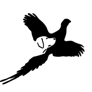 Pheasant and Dog Hunting Decal in Permanent Vinyl