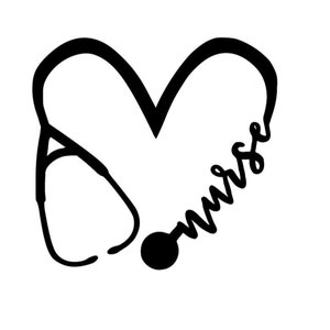 Heart Stethoscope Nurse Decal