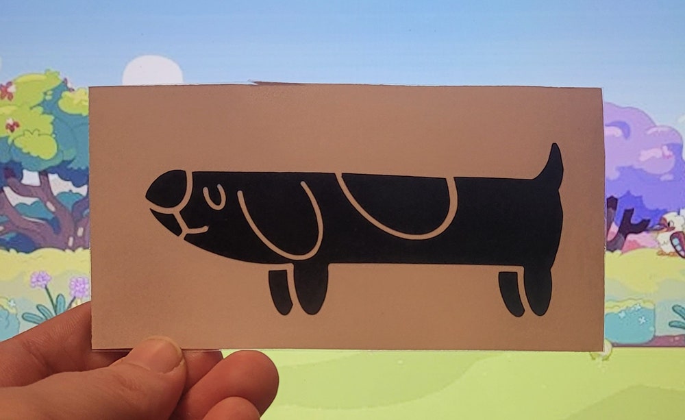 Solid Long Dog Decal | Vinyl Decal | Hidden Long Dog | Bluey